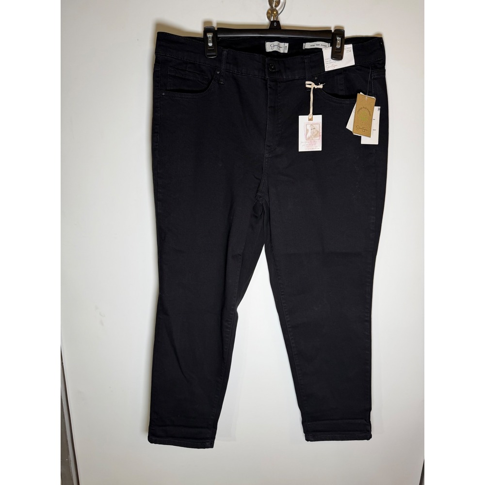 Jessica Simpson Mika Best Friend Jeans Black Plus Size 18W Super Stretch Cropped